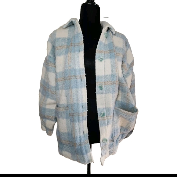 L* Space Womens Warm Seaside Shacket in Poolside & Cream S - Picture 6 of 13